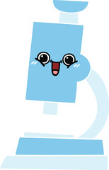 flat color retro cartoon of a microscope