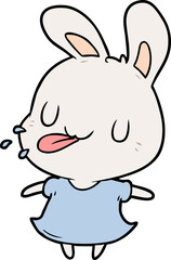 cute cartoon rabbit blowing raspberry