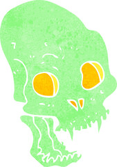 cartoon spooky vampire skull