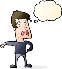 cartoon complaining man with thought bubble