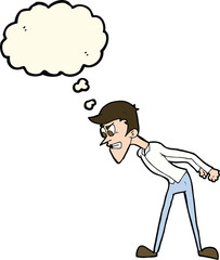 cartoon angry man with thought bubble