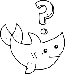 cartoon shark asking question