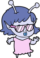 cute alien girl cartoon