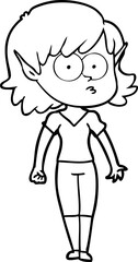 cartoon elf girl staring