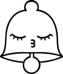line drawing cartoon of a bell