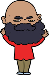 cartoon man with beard frowning