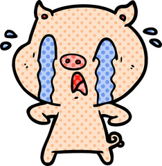 crying pig cartoon