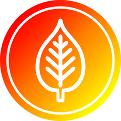 natural leaf circular icon with warm gradient finish