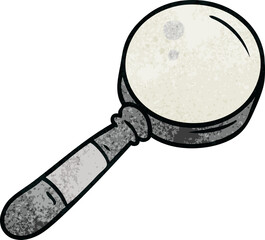 hand drawn textured cartoon doodle of a magnifying glass