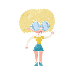 cartoon woman wearing spectacles