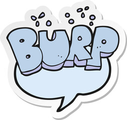 sticker of a cartoon burp