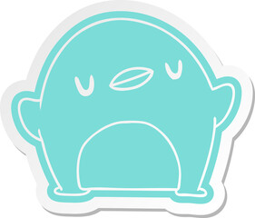 Naklejka premium cartoon sticker kawaii of a cute penguin