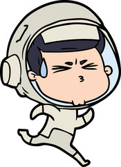 Obraz premium cartoon stressed astronaut