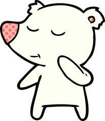 cartoon polar bear considering