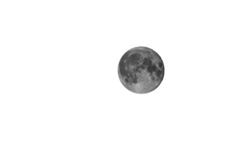 full round moon at night against a black sky, isolated