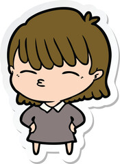 sticker of a cartoon woman