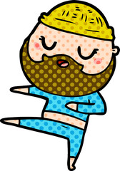 cartoon man with beard dancing