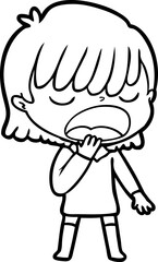 cartoon woman talking loudly