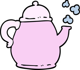 hand drawn doodle style cartoon tea po