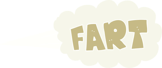 flat color illustration of fart symbol