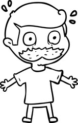 cartoon man with mustache shocked