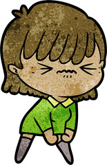 annoyed cartoon girl