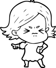 cartoon angry woman