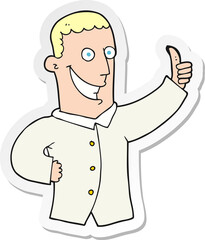 sticker of a cartoon man giving approval