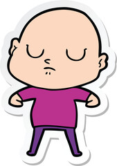 sticker of a cartoon bald man