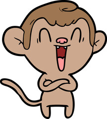 cartoon laughing monkey