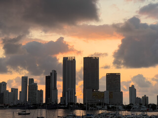 sunset in the city Cartagena de indias 