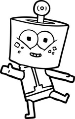 happy cartoon robot dancing