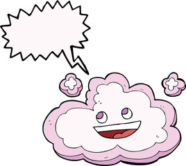 cartoon decorative cloud with speech bubble