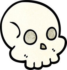 hand drawn doodle style cartoon skull