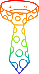 rainbow gradient line drawing of a cartoon patterned tie