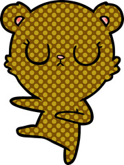 peaceful cartoon bear cub
