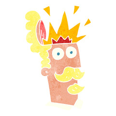 freehand retro cartoon man with exploding head