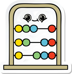 sticker of a cute cartoon abacus