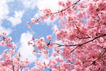 Cherry blossom on sky. Generative AI