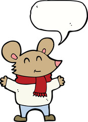 Obraz na płótnie Canvas cartoon mouse with speech bubble