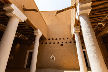 Architecture details of Al Masmak Palace Museum in Riyadh Saudi Arabia