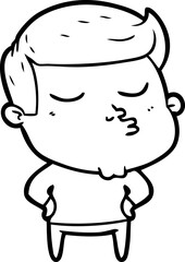 cartoon model guy pouting