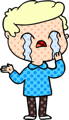 cartoon man crying