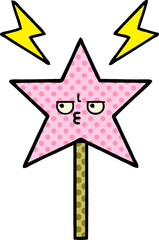 comic book style cartoon of a magic wand