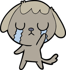 cute cartoon dog crying
