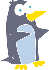 flat color illustration of penguin