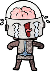 cartoon crying robot