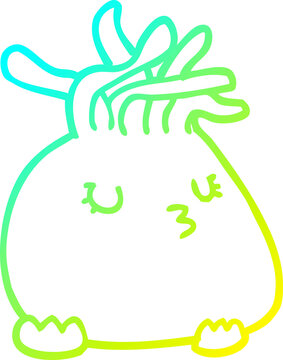 recommend clip art: cold gradient line drawing of a cartoon sea anemone