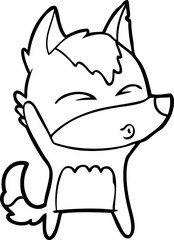 cartoon wolf whistling