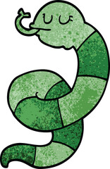 cartoon doodle snake coiled